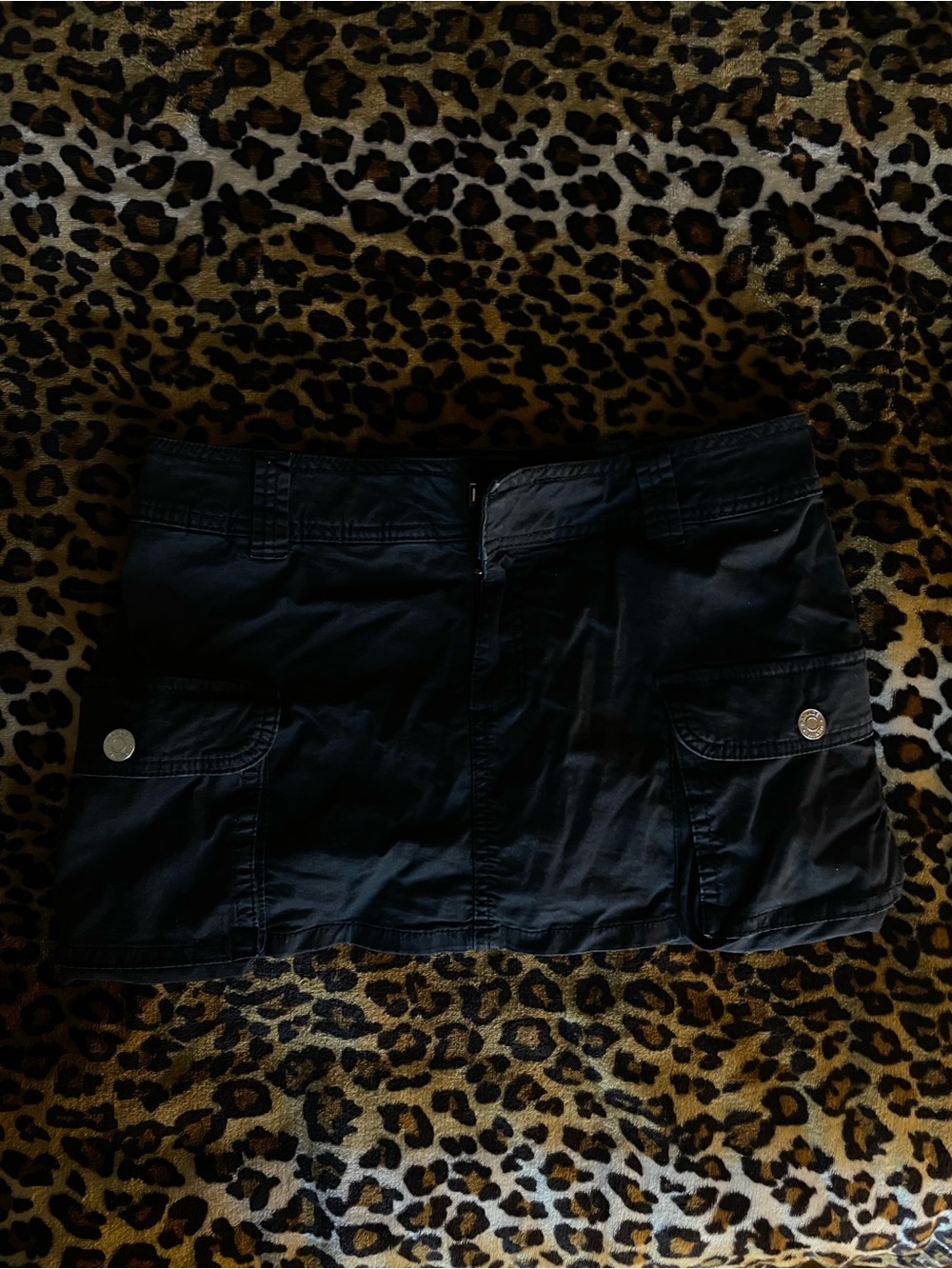 Garage Black Cargo Mini Skirt